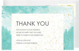 'Simple Color' Wedding Thank You Note
