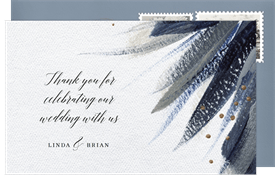 'Abstract Floral Blossom' Wedding Thank You Note