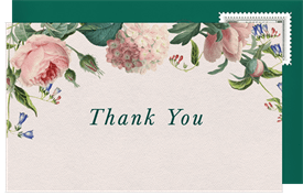 'Sweet Roses' Wedding Thank You Note