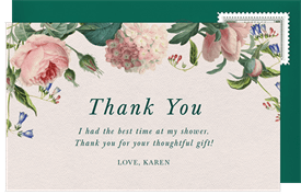 'Sweet Roses' Baby Shower Thank You Note
