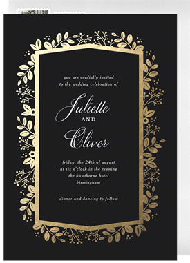 'Golden Leaves' Wedding Invitation
