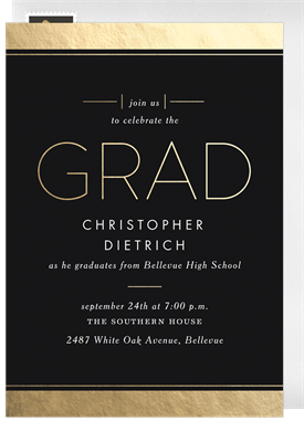 'Golden Grad' Graduation Invitation