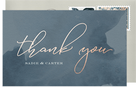 'Ink Wash' Wedding Thank You Note