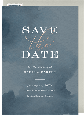 'Ink Wash' Wedding Save the Date