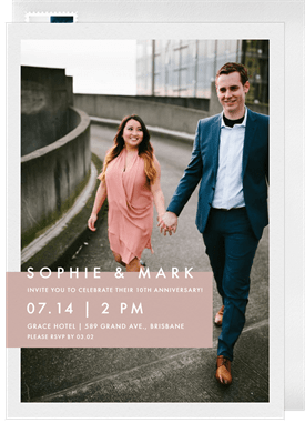 'Trendy Colorblock' Anniversary Party Invitation