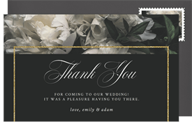 'Classic Blooms' Wedding Thank You Note