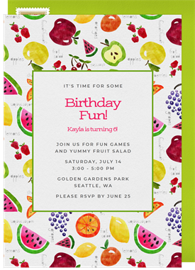 'Fruity Fun' Kids Birthday Invitation