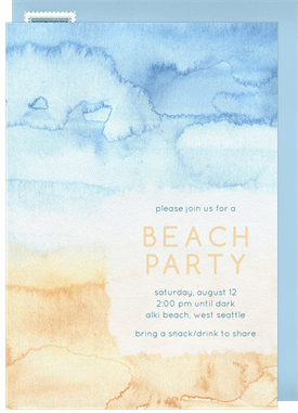 'Beachy Tones' Entertaining Invitation