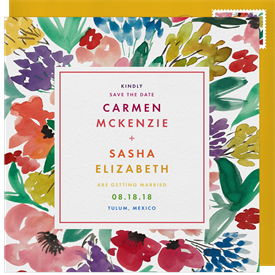 'Bright and Bold Florals' Wedding Save the Date