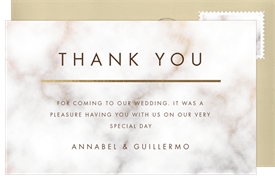 'Modern Marble Texture' Wedding Thank You Note