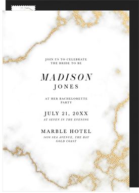 'Foil Marble' Bachelorette Party Invitation
