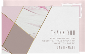 'Contemporary Marble' Wedding Thank You Note