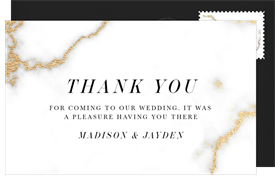'Foil Marble' Wedding Thank You Note