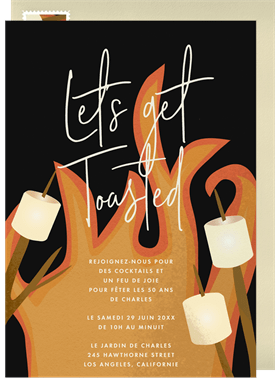 'Let's Get Toasted' Adult Birthday Invitation