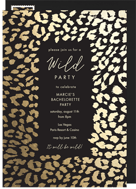 'Classic Cheetah Print' Bachelorette Party Invitation