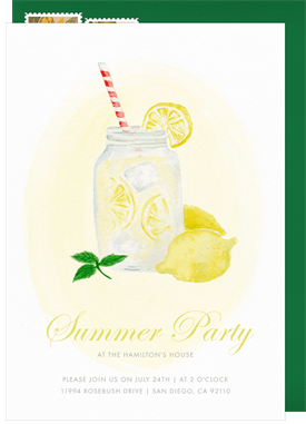 'Sweet Lemonade' Summer Party Invitation