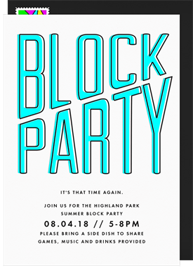 'Retro Block Party' Entertaining Invitation