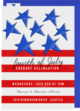 'Bold Stars And Stripes' Fourth of July Invitation