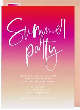 'Summer Sunset' Housewarming Party Invitation
