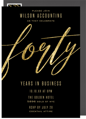 'Forty Flourish' Anniversary Party Invitation