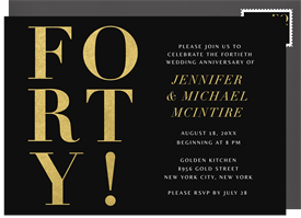 'Forty!' Anniversary Party Invitation