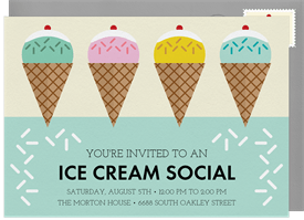 'Ice Cream Social' Entertaining Invitation