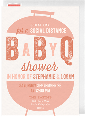 'Baby Q Grill' Social Distancing Invitation