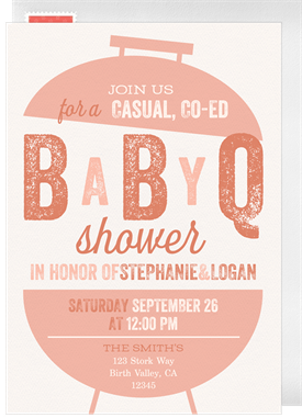 'Baby Q Grill' Baby Shower Invitation