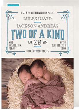 'Two Of A Kind' Birth Announcement