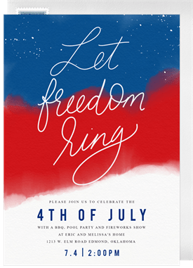 'Freedom Ring' Fourth of July Invitation
