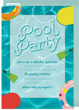 'Pool Party Classics' Pool Party Invitation