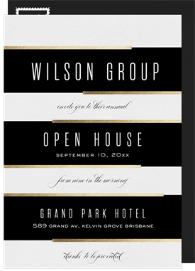 'Gold Highlights' Open House Invitation