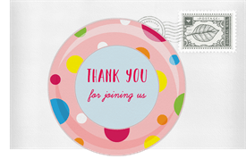 'Polka Dot Inner Tube' Kids Birthday Thank You Note