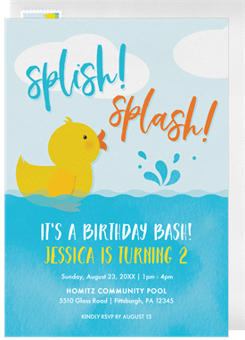 'Rubber Ducky' Kids Birthday Invitation