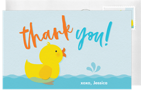 'Rubber Ducky' Kids Birthday Thank You Note