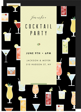 'Classic Cocktails' Entertaining Invitation