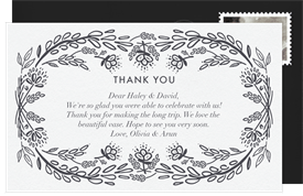 'Hand-Drawn Branches' Wedding Thank You Note
