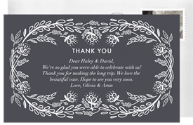 'Hand-Drawn Branches' Wedding Thank You Note
