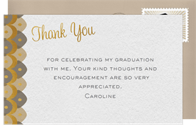 'Scalloped Waves' Graduation Thank You Note