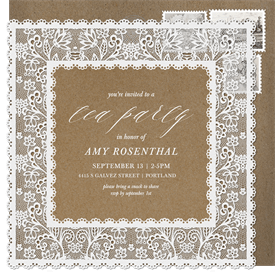 'Lovely Lace' Tea Party Invitation