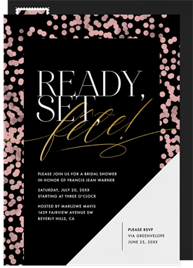 'Ready, Set, Fête' Bridal Shower Invitation