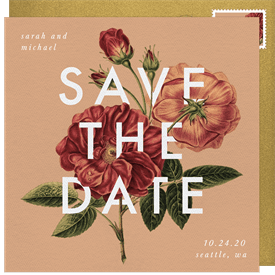'Red Red Rose' Wedding Save the Date