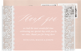 'Lovely Lace' Wedding Thank You Note