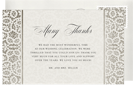 'Luxurious Lace' Wedding Thank You Note
