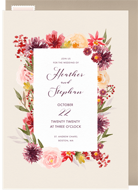 'Rich Fall Florals' Wedding Invitation