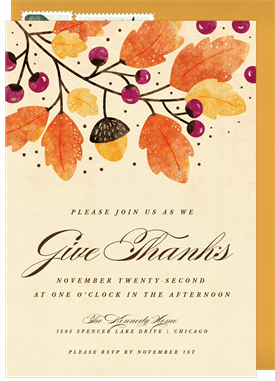 'Rustic Autumn' Thanksgiving Invitation