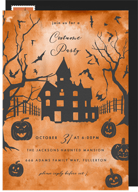 'Spooky Mansion' Halloween Invitation