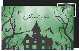 'Spooky Mansion' Halloween Thank You Note