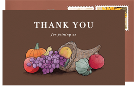 'Colorful Cornucopia' Thanksgiving Thank You Note
