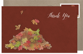 'Classic Autumn Wreath' Thanksgiving Thank You Note